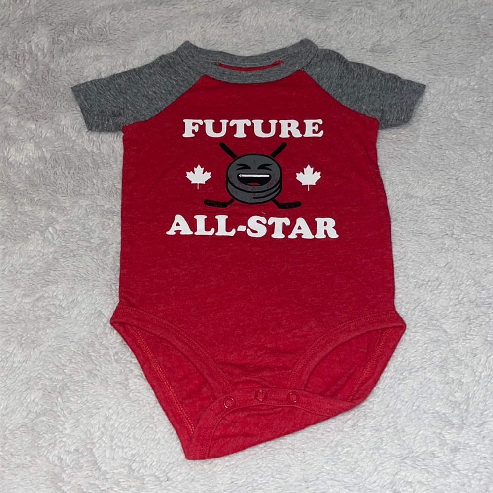 (3 for $10) Oshkosh future all star 9 month red bodysuit